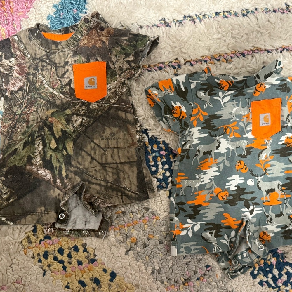Carhartt Baby Boy Camo Romper Lot 2pc Size 3M Outdoor Style
